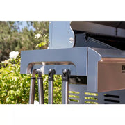 Deluxe 4-Burner Dual Fuel Gas Grill with Gourmet plus Griddle Insert and Side Burner in Black