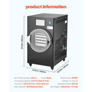 Vacuum Freeze Dryer 4-Layer Fruit Vegetable Freeze Drying Machine W/ Pump Black