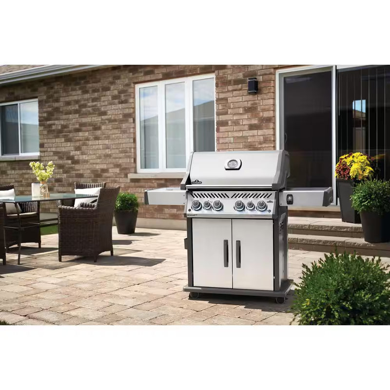 Rogue 4-Burner Propane Gas Grill in Stainless Steel with Infrared Rear and Side Burners