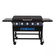 5-Burner Propane Gas Griddle in Black with Lid and Cover