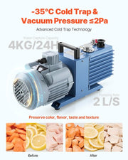 VEVOR Vacuum Freeze Dryer 4-Layer Fruit Vegetable Freeze Drying Machine W/ Pump