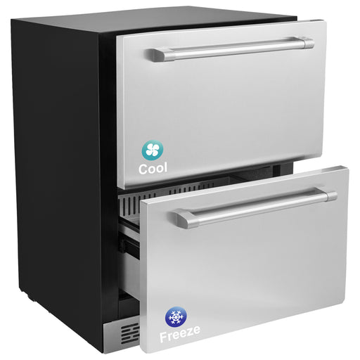 Undercounter Refrigerator Freezeer 24" Built-In 2 Drawer Fridge Chill Freezer