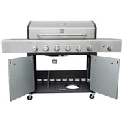 Stainless Steel 6 -Burner Liquid Propane Gas Grill 1 -Side Burner