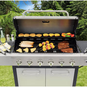 Stainless Steel 6 -Burner Liquid Propane Gas Grill 1 -Side Burner