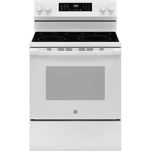 Easywash Oven Tray 30-In Glass Top 5 Burners 5.3-Cu Ft Air Fry Convection Oven Freestanding Electric Ran ( White )