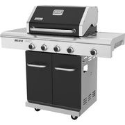 Deluxe 4-Burner Dual Fuel Gas Grill with Gourmet plus Griddle Insert and Side Burner in Black