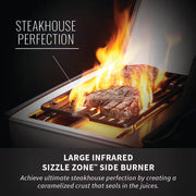 Rogue 4-Burner Propane Gas Grill in Stainless Steel with Infrared Rear and Side Burners