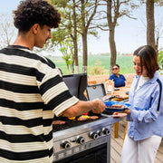 6 Burner Propane Gas Grill and Griddle Combo with Side Burner 740 Sq. In. Large Cooking Area 52,000 but Output BBQ Grill