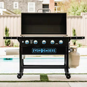 5-Burner Propane Gas Griddle in Black with Lid and Cover