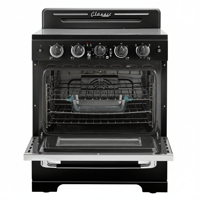 Unique Classic Retro 30" 3.9 Cu/Ft Freestanding 5-Element Electric Range with Convection Oven