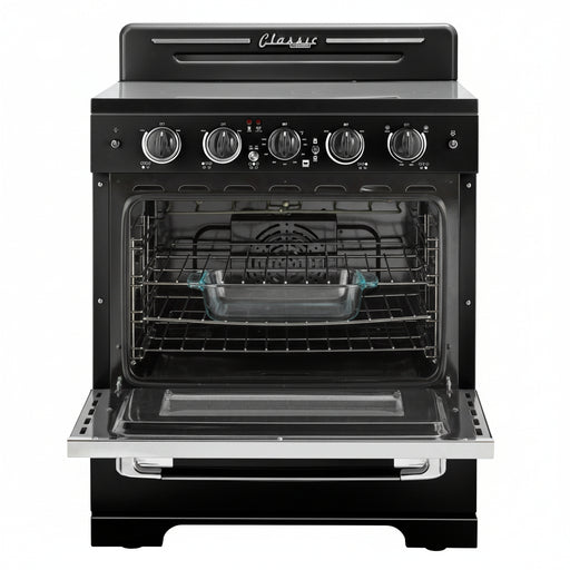 Unique Classic Retro 30" 3.9 Cu/Ft Freestanding 5-Element Electric Range with Convection Oven