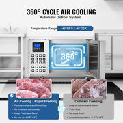 VEVOR 80L Commercial Blast Freezer 3 Trays Blast Chiller Chest Seafood Ice Cream