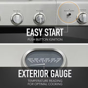 Stainless Steel 6 -Burner Liquid Propane Gas Grill 1 -Side Burner