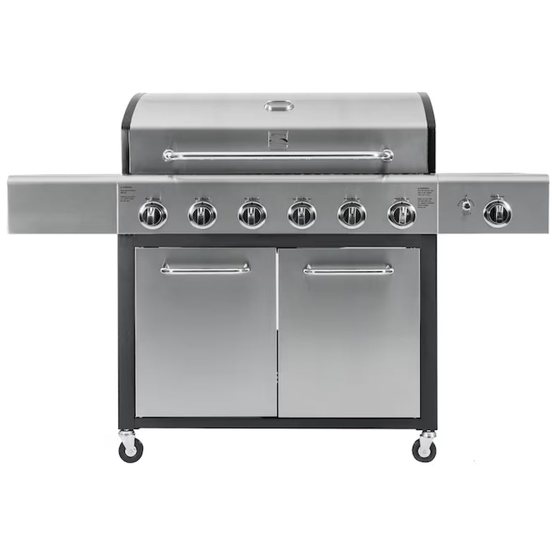 Stainless Steel 6 -Burner Liquid Propane Gas Grill 1 -Side Burner