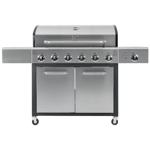 Stainless Steel 6 -Burner Liquid Propane Gas Grill 1 -Side Burner
