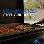 5-Burner Propane Gas Griddle in Black with Lid and Cover