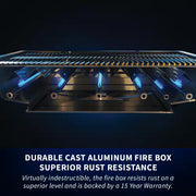 Rogue 4-Burner Propane Gas Grill in Stainless Steel with Infrared Rear and Side Burners