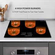 30 In. Induction Cooktop in Black with 4-Elements