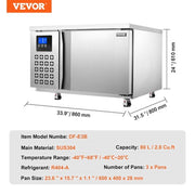 VEVOR 80L Commercial Blast Freezer 3 Trays Blast Chiller Chest Seafood Ice Cream
