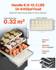 VEVOR Vacuum Freeze Dryer 4-Layer Fruit Vegetable Freeze Drying Machine W/ Pump