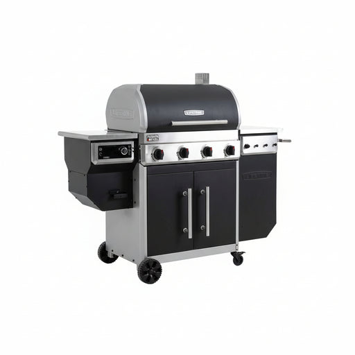 4 Burner Gas Grill and Wood Pellet Smoker Combo